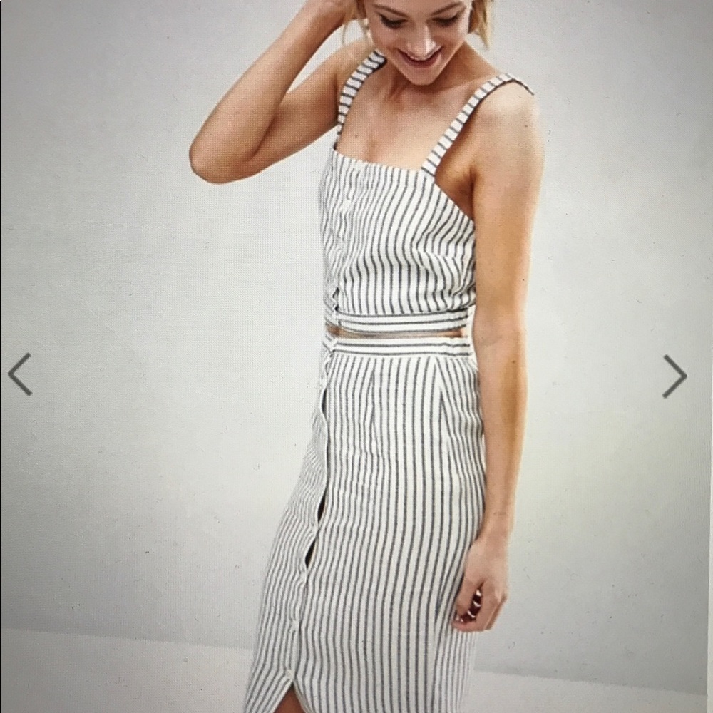 Blue and White striped two piece set